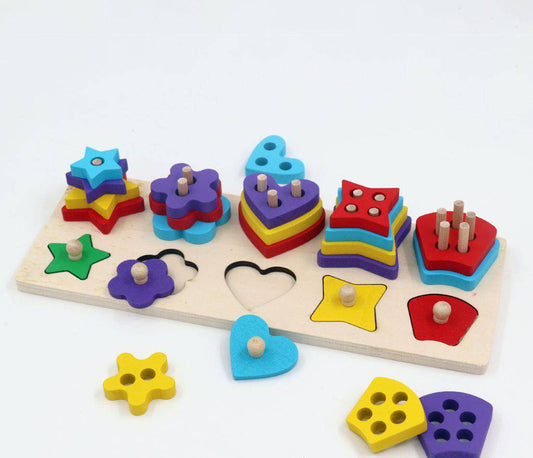 ๐ง  Montessori Shape & Number Puzzle Board โ Learn, Stack, Sort & Play! ๐๐ข๐ก