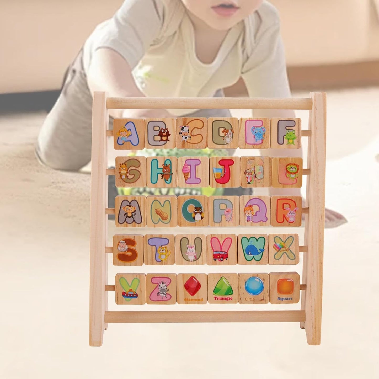 π€π§Έ Montessori Wooden Alphabet Spinner | ABC Learning & Shape Recognition Toy for Toddlers | 2+ Years ππ§