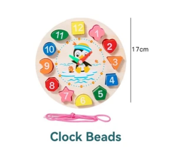 π¦β° Wooden Beaded & Clock Puzzle | Montessori Number & Shape Recognition ππ§