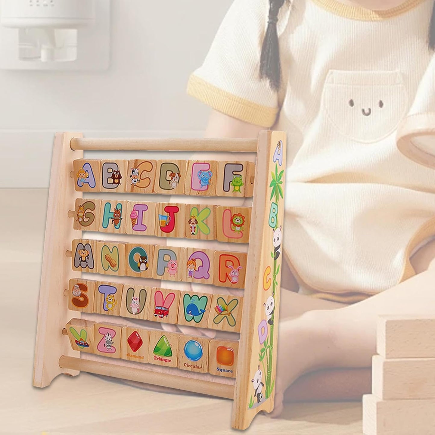 π€π§Έ Montessori Wooden Alphabet Spinner | ABC Learning & Shape Recognition Toy for Toddlers | 2+ Years ππ§