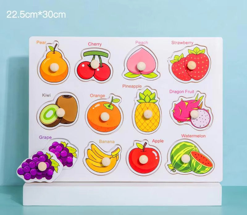 š§  Montessori Wooden Knob Puzzle Board Set ā Numbers, Letters, Animals & Vehicles ššš
°ļø