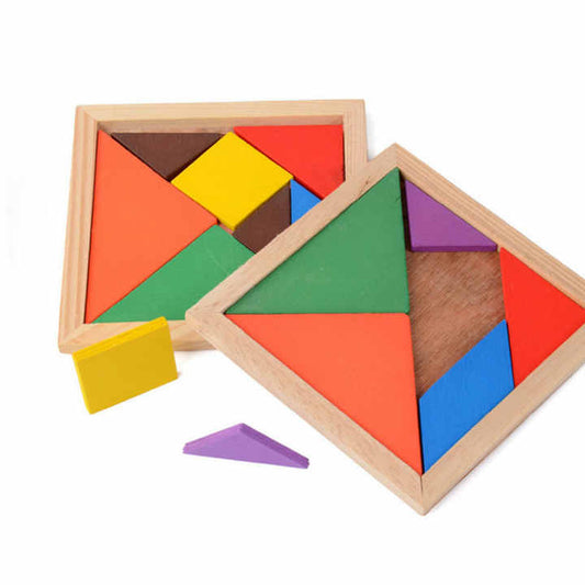 π§©π¨ Intelligent Geometric Math Wooden Tangram | Montessori Cartoon Puzzle Toy for Kids 3+ ππ§