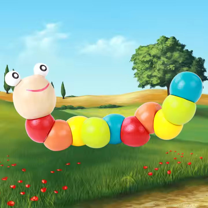 šš Montessori Wooden Twist Caterpillar Puzzle Toy | Interactive Learning & Creativity šš§
