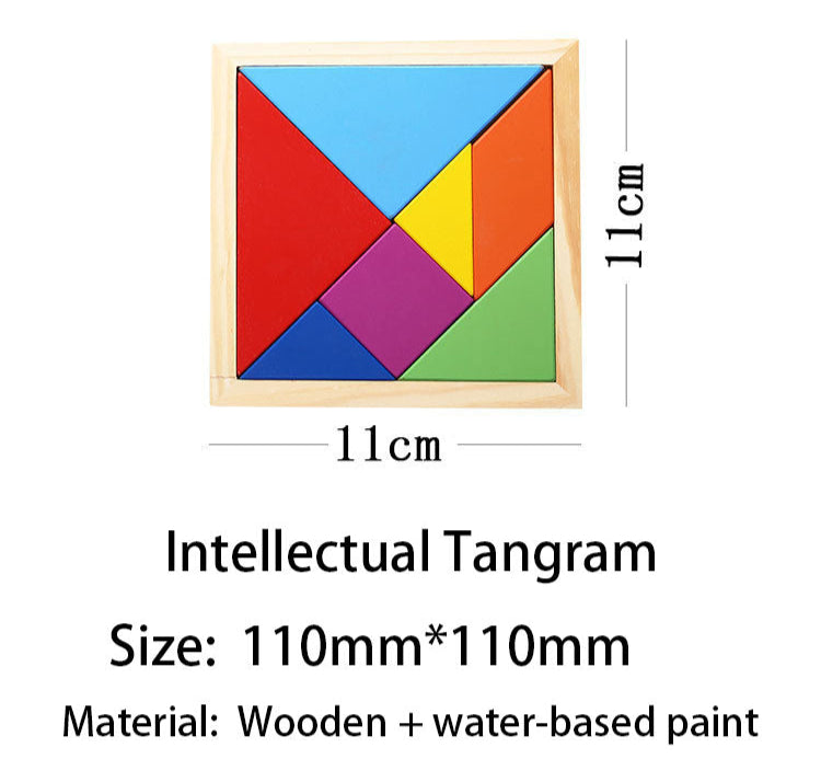 π§©π¨ Intelligent Geometric Math Wooden Tangram | Montessori Cartoon Puzzle Toy for Kids 3+ ππ§