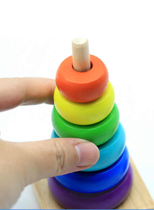 šāØ Montessori Rainbow Wooden Stacking Tower | Colorful Early Learning Toy šš§
