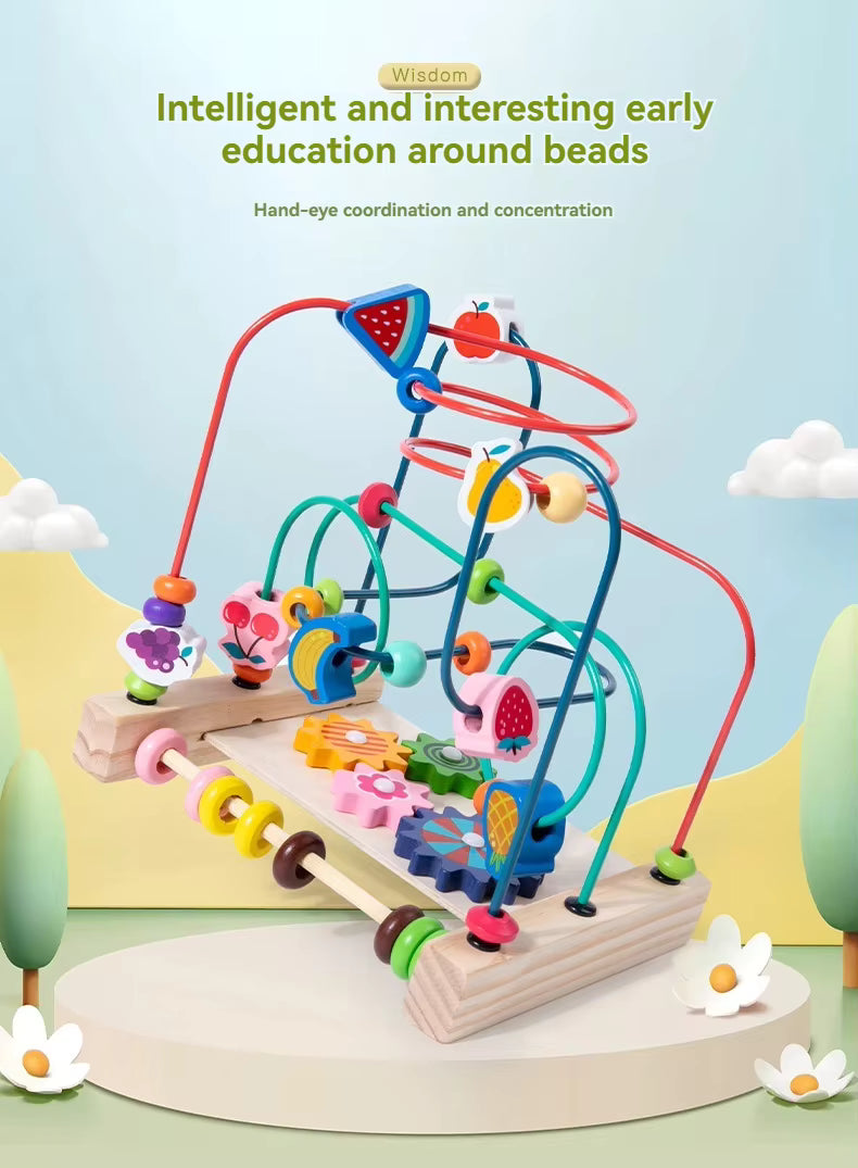 π’π§  Montessori Wooden Bead Maze | Colorful Sliding Roller Coaster Game for Toddlers | Fine Motor & Early Learning Toy ππΆ