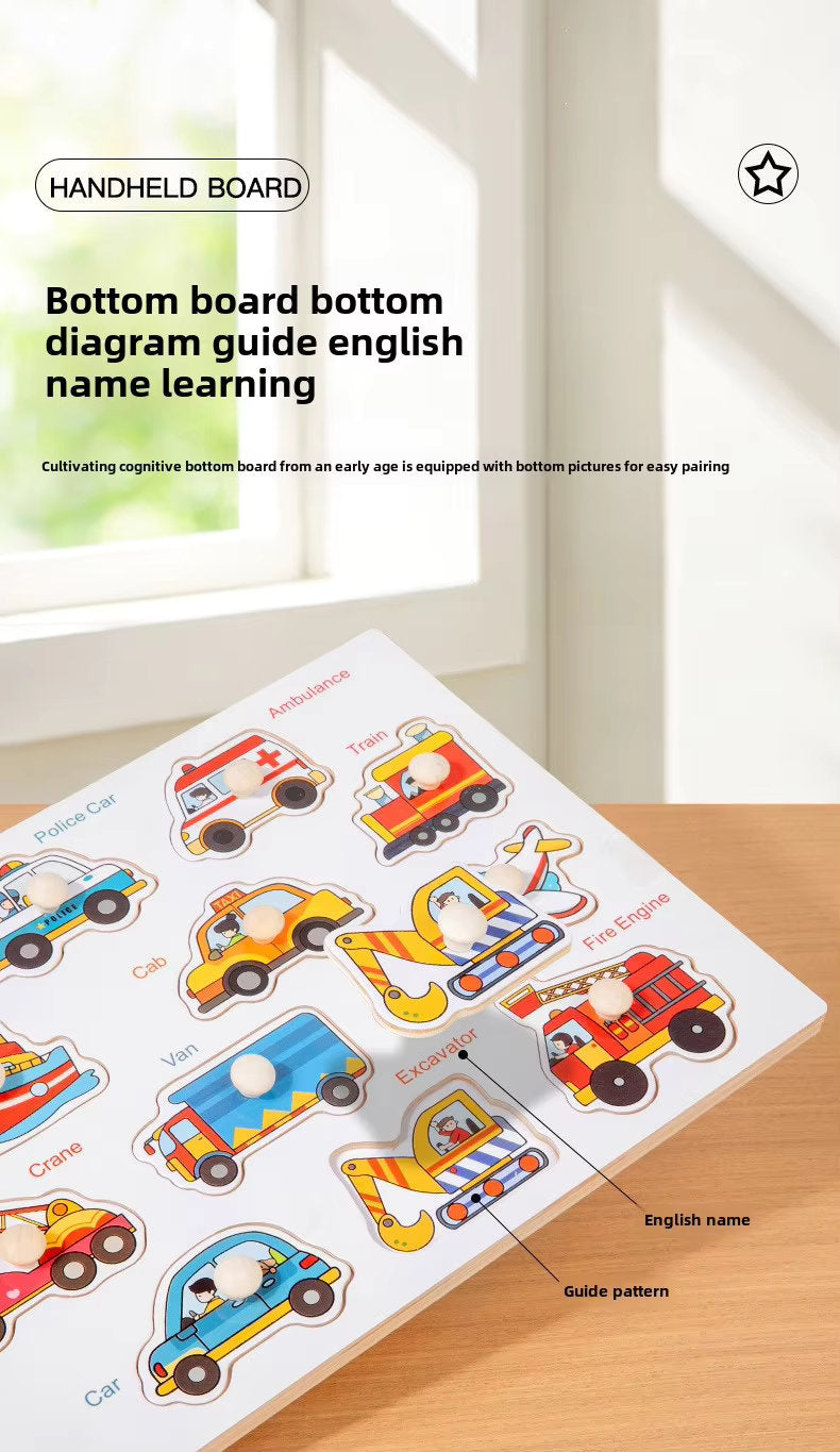 š§  Montessori Wooden Knob Puzzle Board Set ā Numbers, Letters, Animals & Vehicles ššš
°ļø