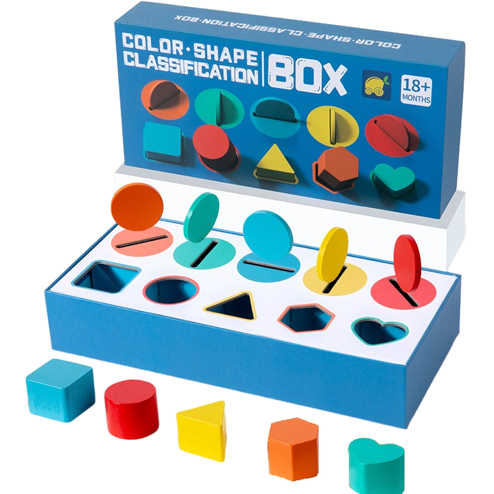 πΆπ· Montessori Wooden Geometric Shape Matching Blocks | Color & Cognitive Learning Toy ππ§