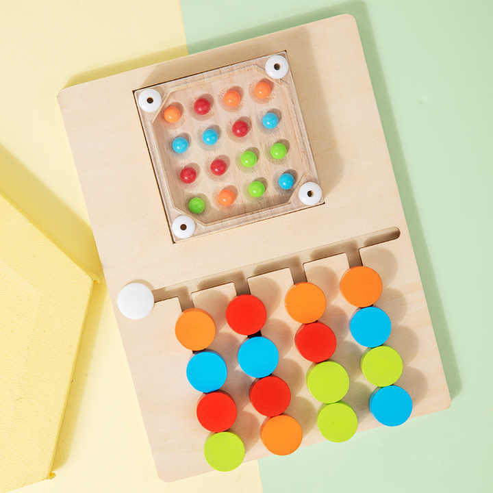 🎯🧩 Four-Color Logic Game | Montessori Wooden Brain Puzzle Toy for Kids 3+ 🎨♻️