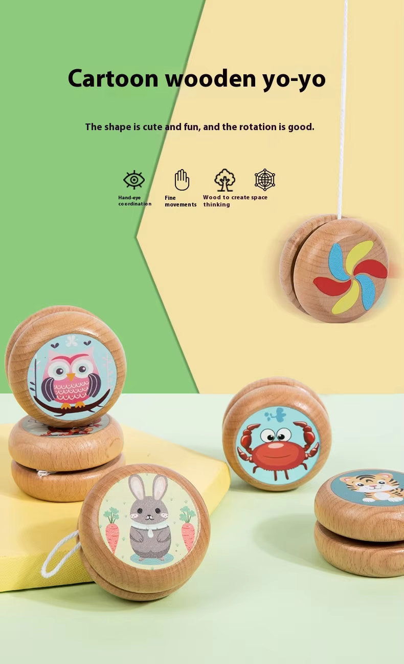 Whirling Fun π Wooden Cartoon Yo-Yo for Kids | Animal Balance Toy π―πΌπͺ