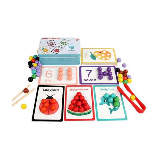 π’π¨ Montessori Color Sorting Bead Game | Wooden Number Matching Board for Preschool Kids 3+ ππ