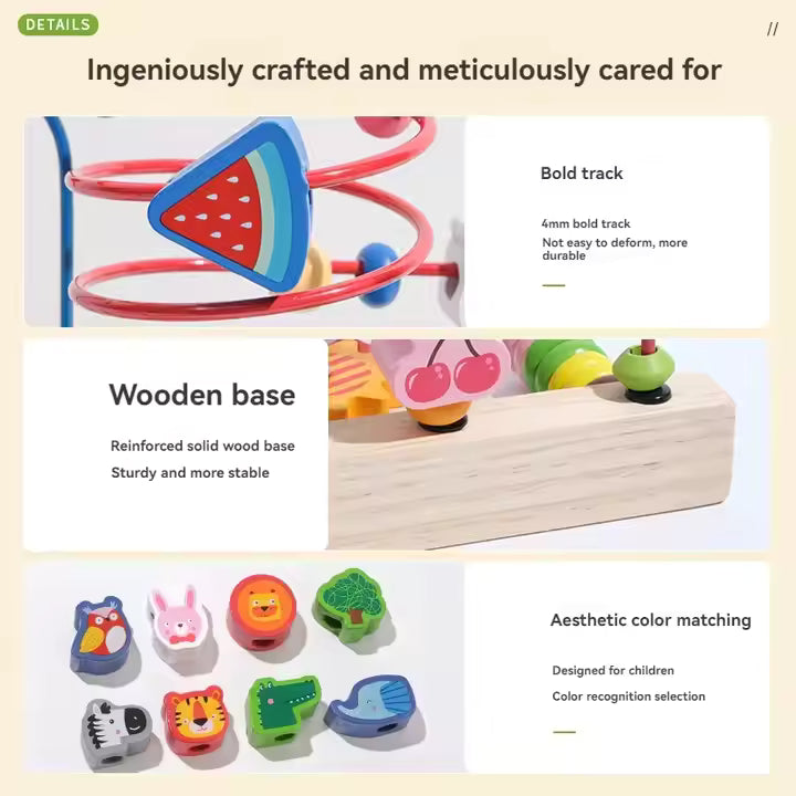 π’π§  Montessori Wooden Bead Maze | Colorful Sliding Roller Coaster Game for Toddlers | Fine Motor & Early Learning Toy ππΆ