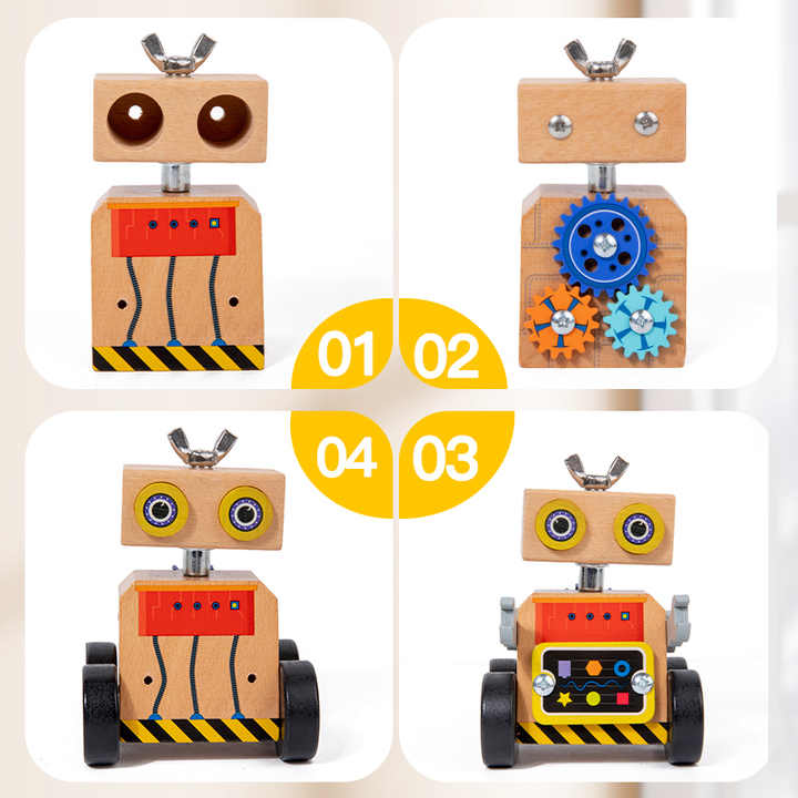 π¨π€ Wooden Busy Robot Building Block Car | 3D Intelligent STEM Toy for Early Education π§ π
