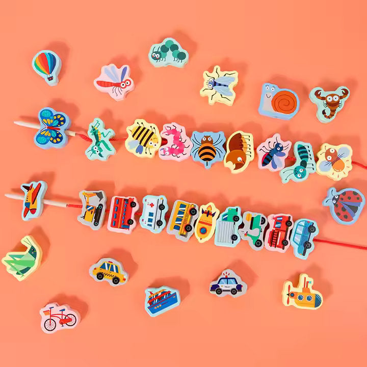 ๐จ๐  Early Educational Montessori Letter & Object Bead String Sets ๐งต๐งธ