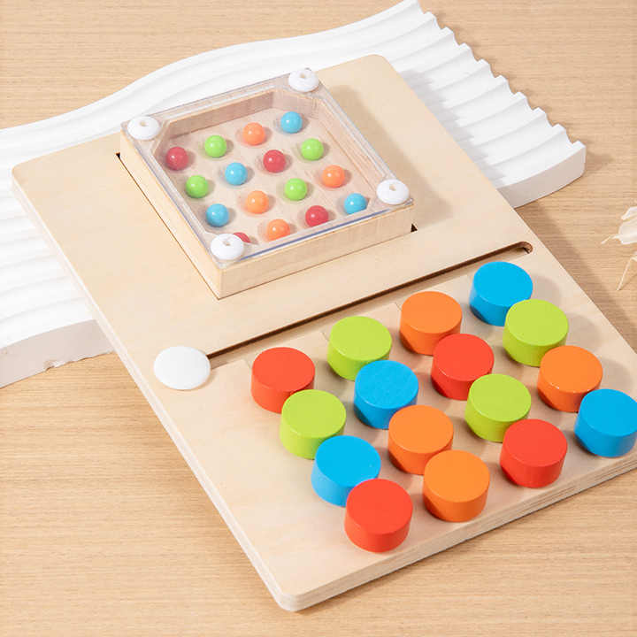🎯🧩 Four-Color Logic Game | Montessori Wooden Brain Puzzle Toy for Kids 3+ 🎨♻️