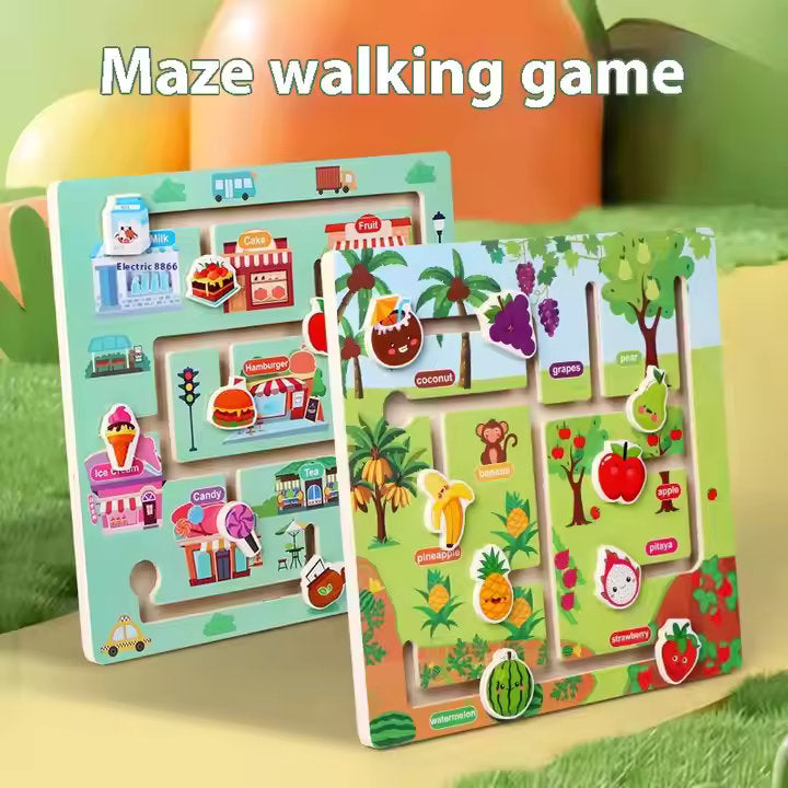 ๐๐ Montessori Maze Learning Board | Wooden Early Education Toy for Kids | Parent-Child Puzzle Game ๐งฉ๐ฎ