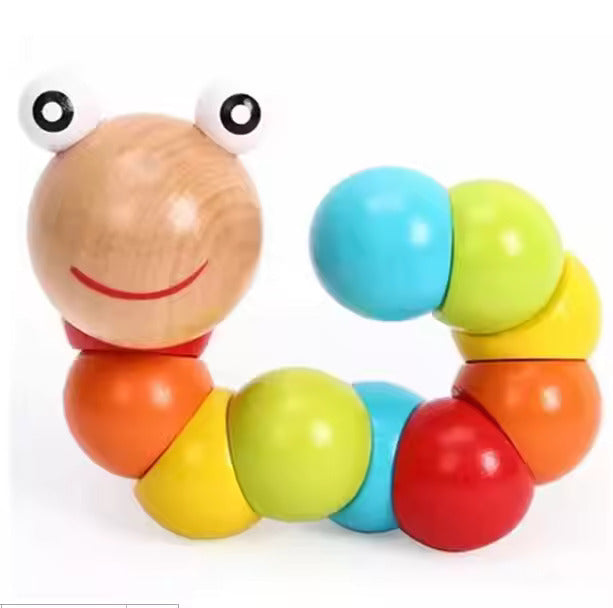 šš Montessori Wooden Twist Caterpillar Puzzle Toy | Interactive Learning & Creativity šš§