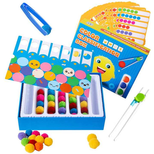 π¨π Montessori Children's Enlightenment | Wooden Clip & Hair Ball Sorting Puzzle π§ β¨