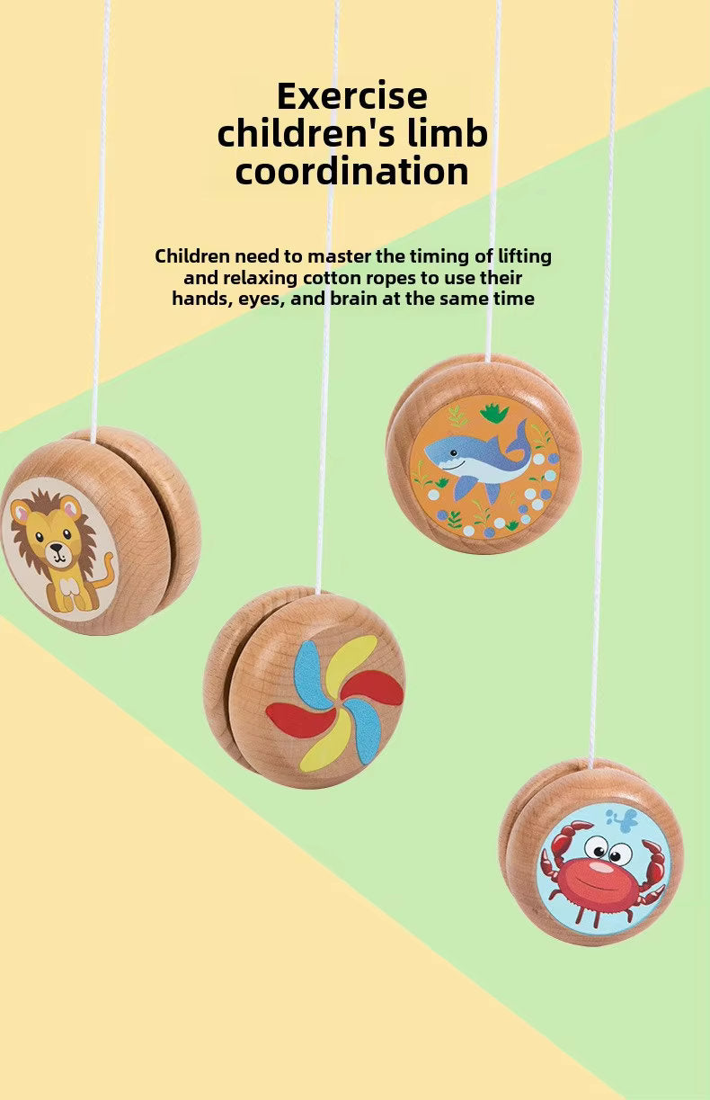 Whirling Fun π Wooden Cartoon Yo-Yo for Kids | Animal Balance Toy π―πΌπͺ