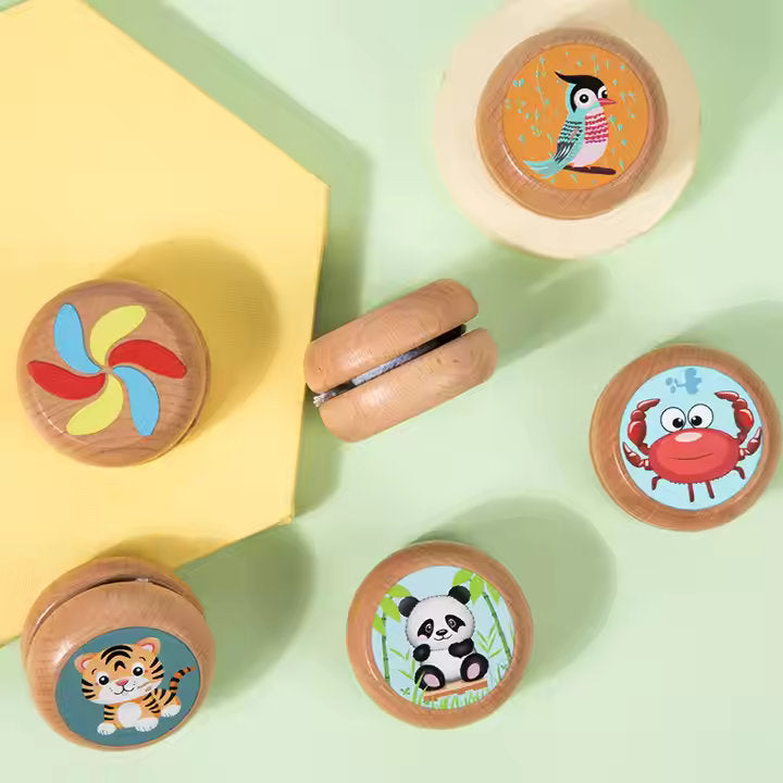 Whirling Fun π Wooden Cartoon Yo-Yo for Kids | Animal Balance Toy π―πΌπͺ