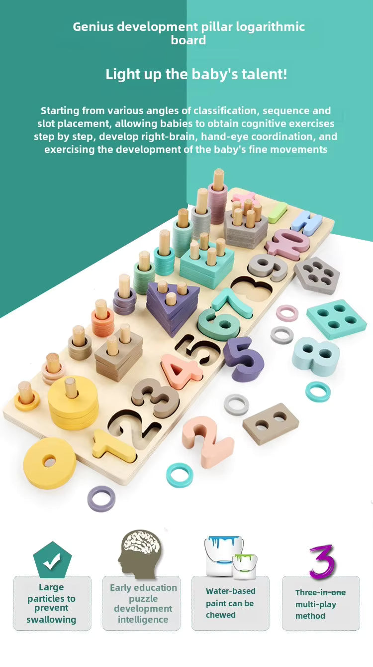 π’π Montessori 3-in-1 Number Puzzle Toy | Stacking, Counting & Shape Sorting | Early Learning Fun for Toddlers π―πΆ
