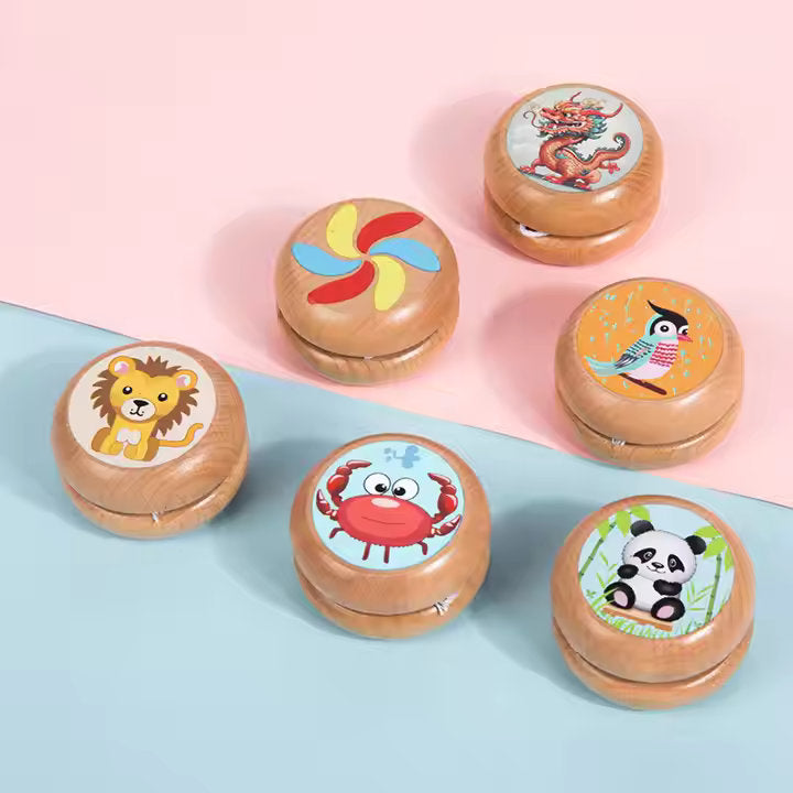 Whirling Fun π Wooden Cartoon Yo-Yo for Kids | Animal Balance Toy π―πΌπͺ