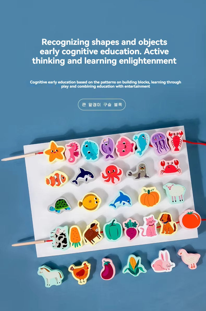 ๐จ๐  Early Educational Montessori Letter & Object Bead String Sets ๐งต๐งธ