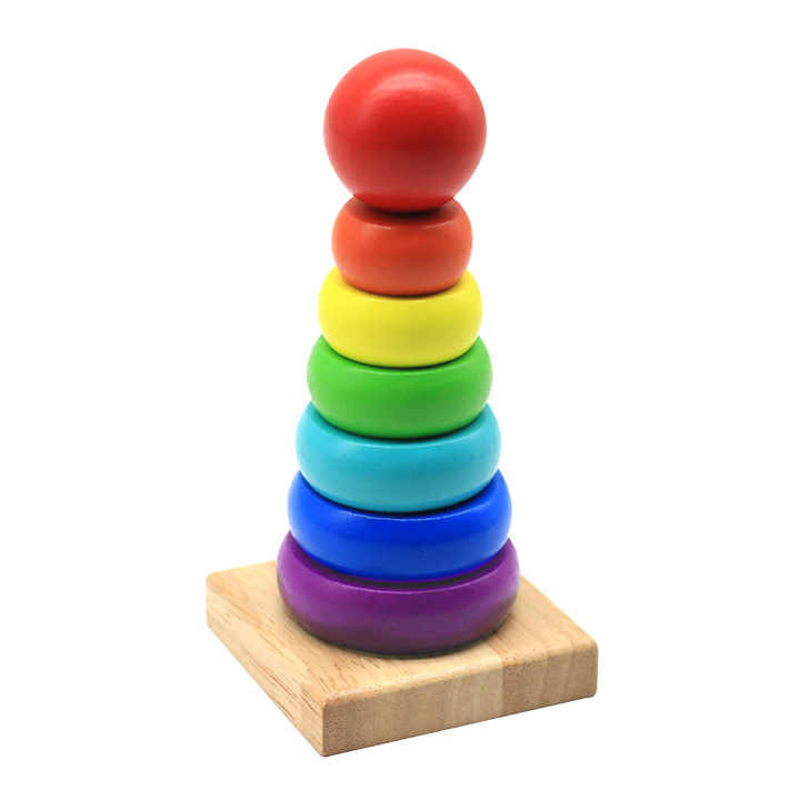 šāØ Montessori Rainbow Wooden Stacking Tower | Colorful Early Learning Toy šš§