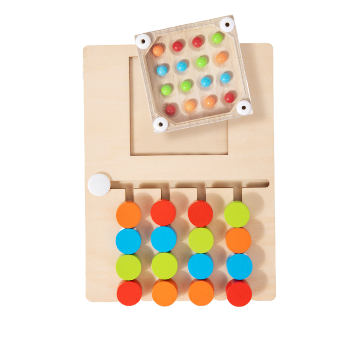 🎯🧩 Four-Color Logic Game | Montessori Wooden Brain Puzzle Toy for Kids 3+ 🎨♻️