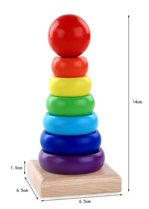 šāØ Montessori Rainbow Wooden Stacking Tower | Colorful Early Learning Toy šš§