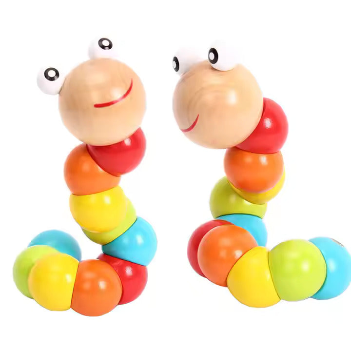 šš Montessori Wooden Twist Caterpillar Puzzle Toy | Interactive Learning & Creativity šš§