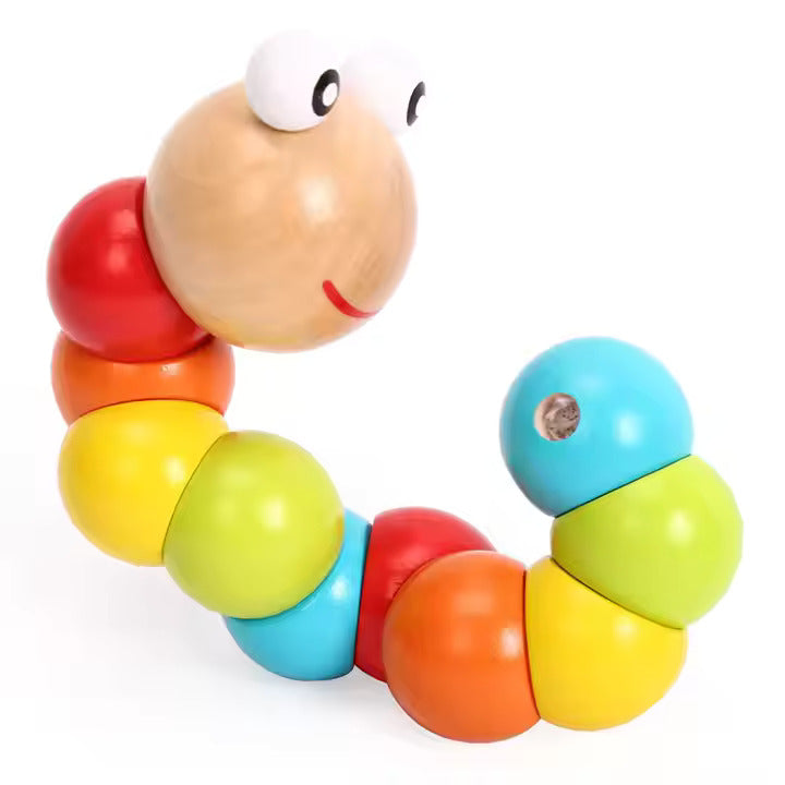 šš Montessori Wooden Twist Caterpillar Puzzle Toy | Interactive Learning & Creativity šš§