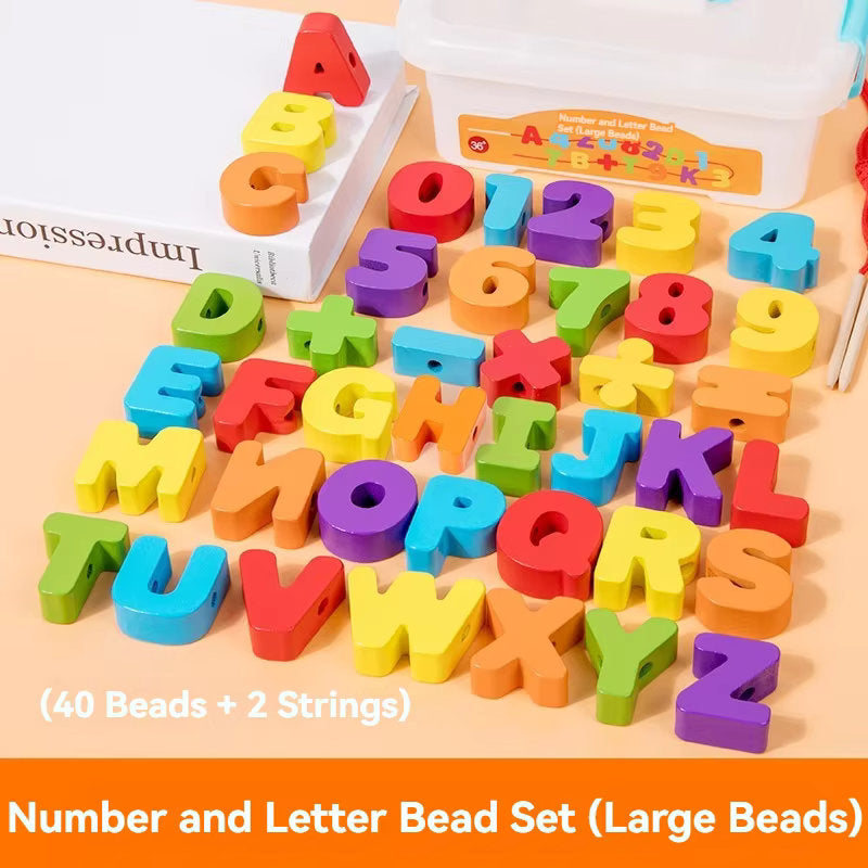 ๐จ๐  Early Educational Montessori Letter & Object Bead String Sets ๐งต๐งธ