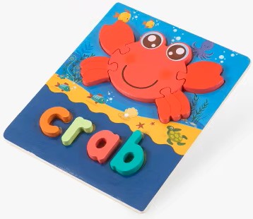 Montessori Wooden Jigsaw Puzzles π§©π’ | Spelling & Shape Recognition Fun for Kids π§ π¨