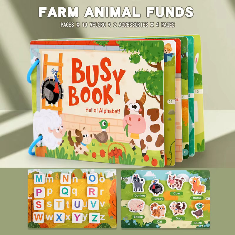 π§ π Montessori Educational Toys - Preschool Busy Book with Sticker Activities π¨πΆ