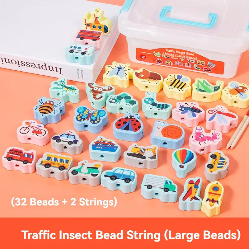 ๐จ๐  Early Educational Montessori Letter & Object Bead String Sets ๐งต๐งธ