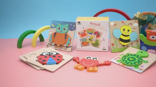 ๐งฉ Colorful Wooden Jigsaw Puzzles โ Early Learning Fun for Toddlers! ๐จ