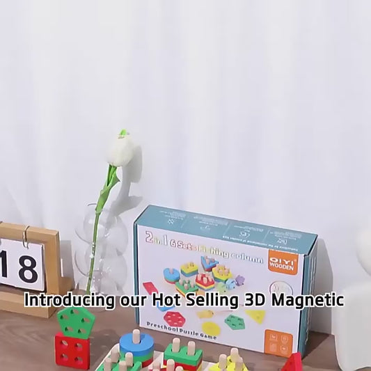 π£π 3D Wooden 6 Columns Fishing Toy | Color & Shape Matching Montessori Set ππ§