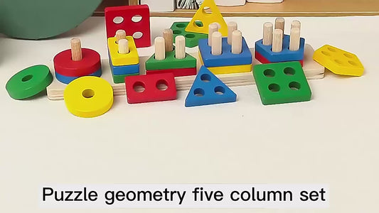 ๐โจ Montessori Wooden Educational Geometric Shape Matching Blocks ๐๐ง