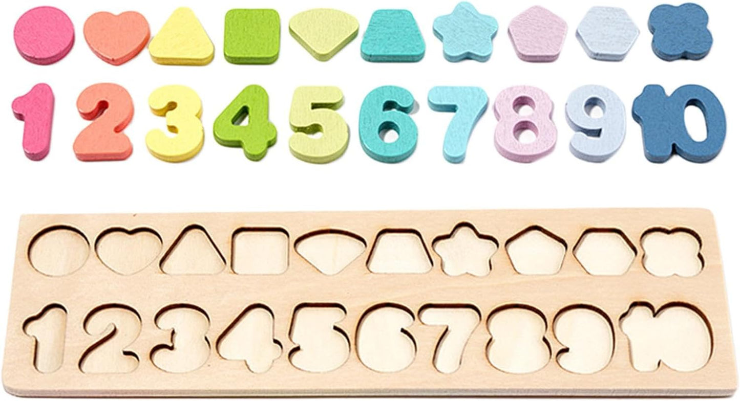 🧠 Montessori-Inspired Wooden Puzzle for Shapes & Numbers 🎨
