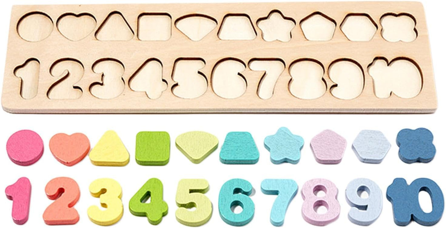 🧠 Montessori-Inspired Wooden Puzzle for Shapes & Numbers 🎨
