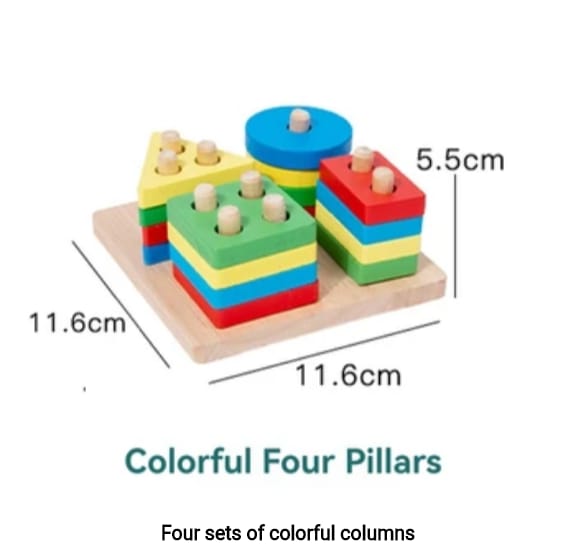 🌟✨ Montessori Wooden Educational Geometric Shape Matching Blocks 🌈🧠