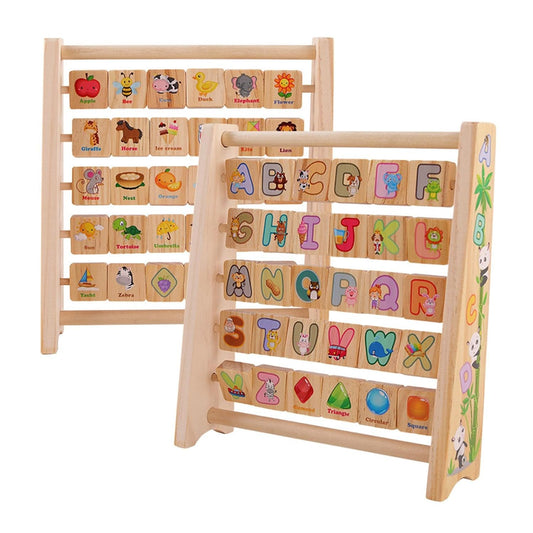 🔤🧸 Montessori Wooden Alphabet Spinner | ABC Learning & Shape Recognition Toy for Toddlers | 2+ Years 🌈🧠