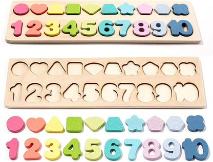 🧠 Montessori-Inspired Wooden Puzzle for Shapes & Numbers 🎨