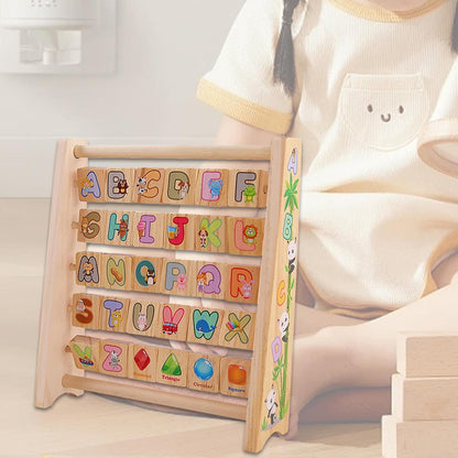 🔤🧸 Montessori Wooden Alphabet Spinner | ABC Learning & Shape Recognition Toy for Toddlers | 2+ Years 🌈🧠