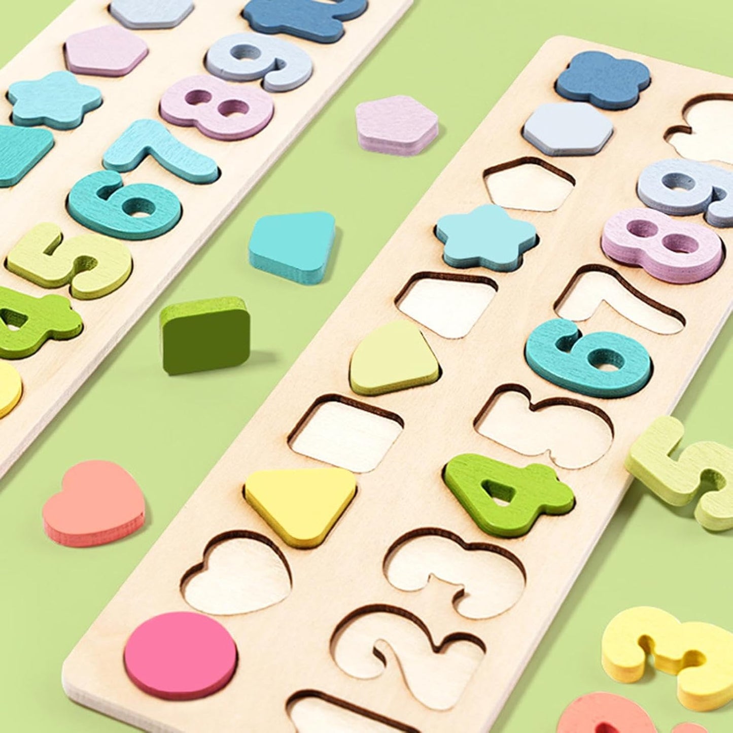 🧠 Montessori-Inspired Wooden Puzzle for Shapes & Numbers 🎨