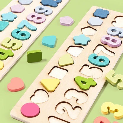🧠 Montessori-Inspired Wooden Puzzle for Shapes & Numbers 🎨