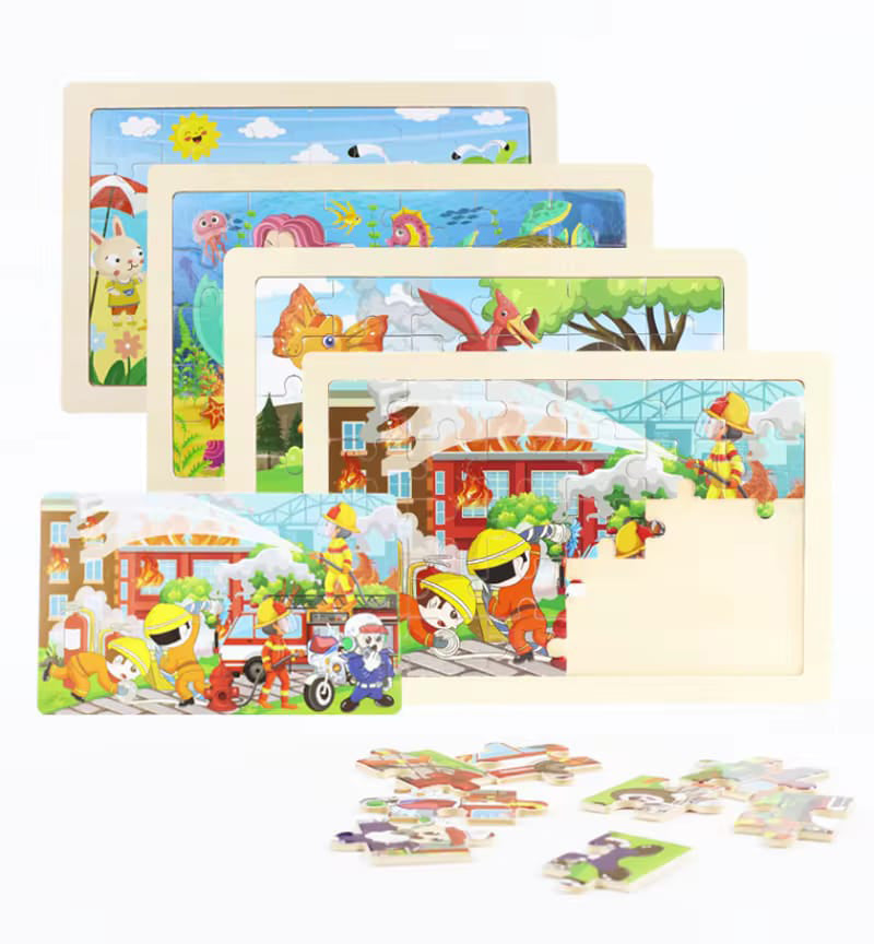 🧩 Puzzle Adventure! | Wooden Cartoon Puzzle Fun for Kids 🎨🦕