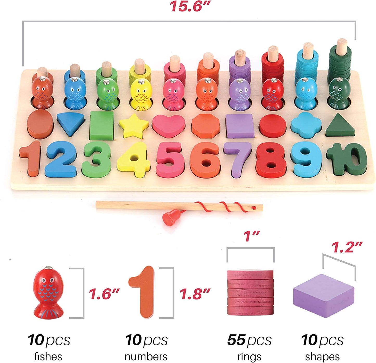 🌈🔢 Multi-Function Logarithmic Board | Montessori Wooden Math Toy 🌟🧠