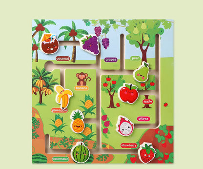 🚀🌍 Montessori Maze Learning Board | Wooden Early Education Toy for Kids | Parent-Child Puzzle Game 🧩🐮